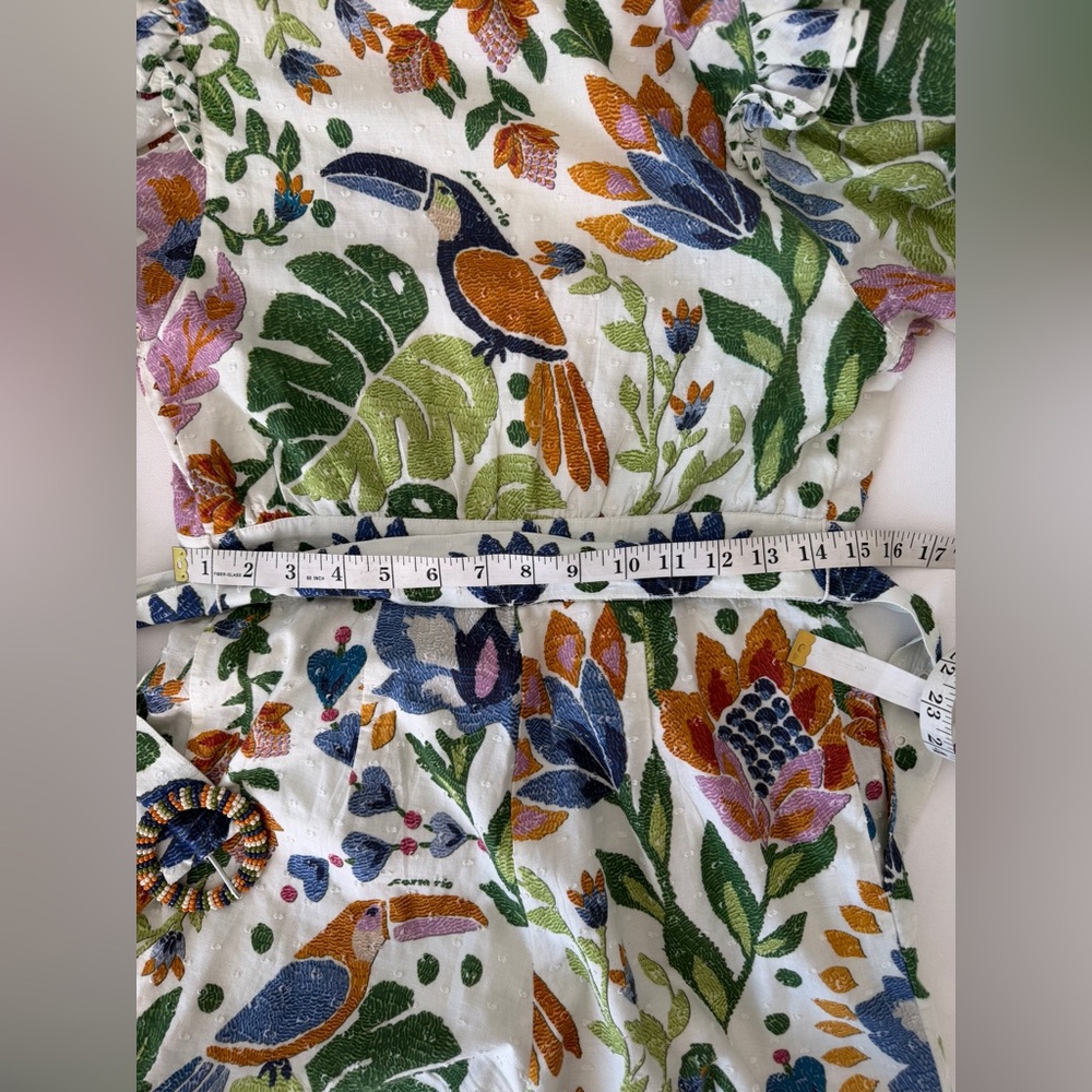 FARM Rio Summer Garden Printed Belted Romper size XS - Picture 8 of 16